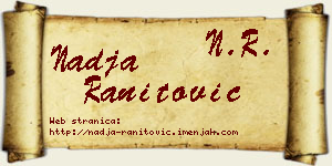 Nadja Ranitović vizit kartica
